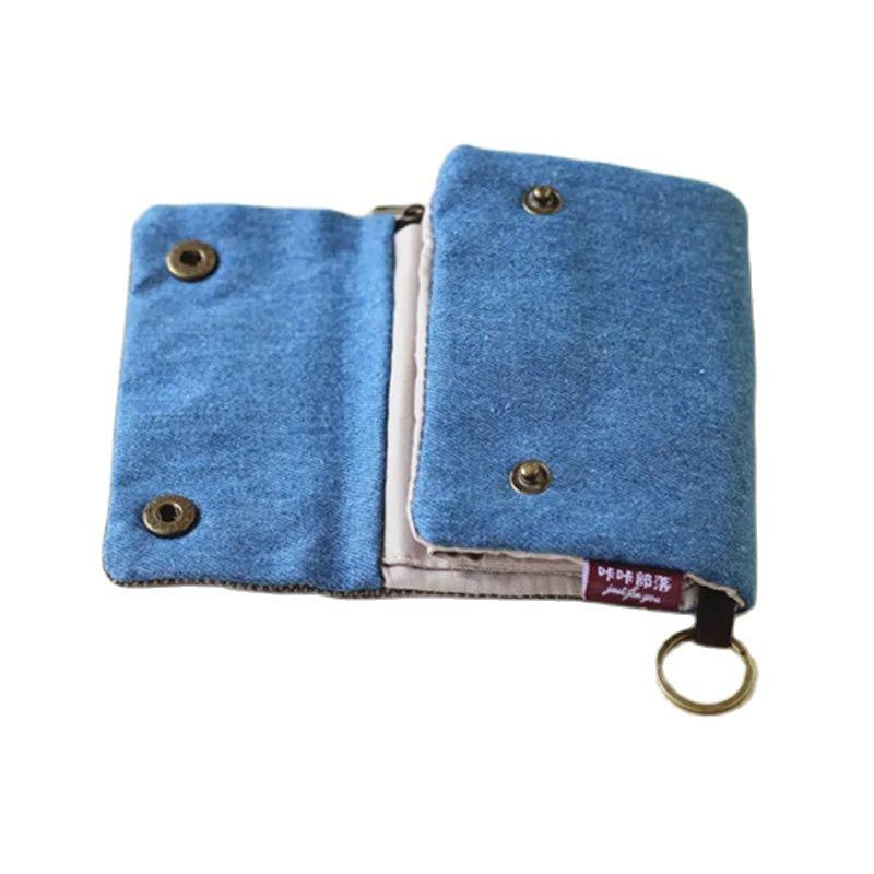 Women's Fold Card Wallet Canvas Cartoon Key Organizer Coin Purse Small Pouch Female Money Bag  for Girls