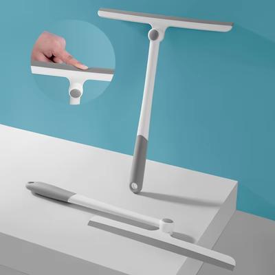 360° drehbarer Duschabzieher Glaswischer Schaber Abzieher Reiniger mit Silikonhalter Badezimmerspiegel Schaber Reinigung