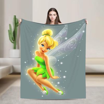 Tinker Bells Flannel Blankets Winter Soft Warm Bedding Throws for Girls Boys Living Room Graphic Bedspread Sofa Bed Cover