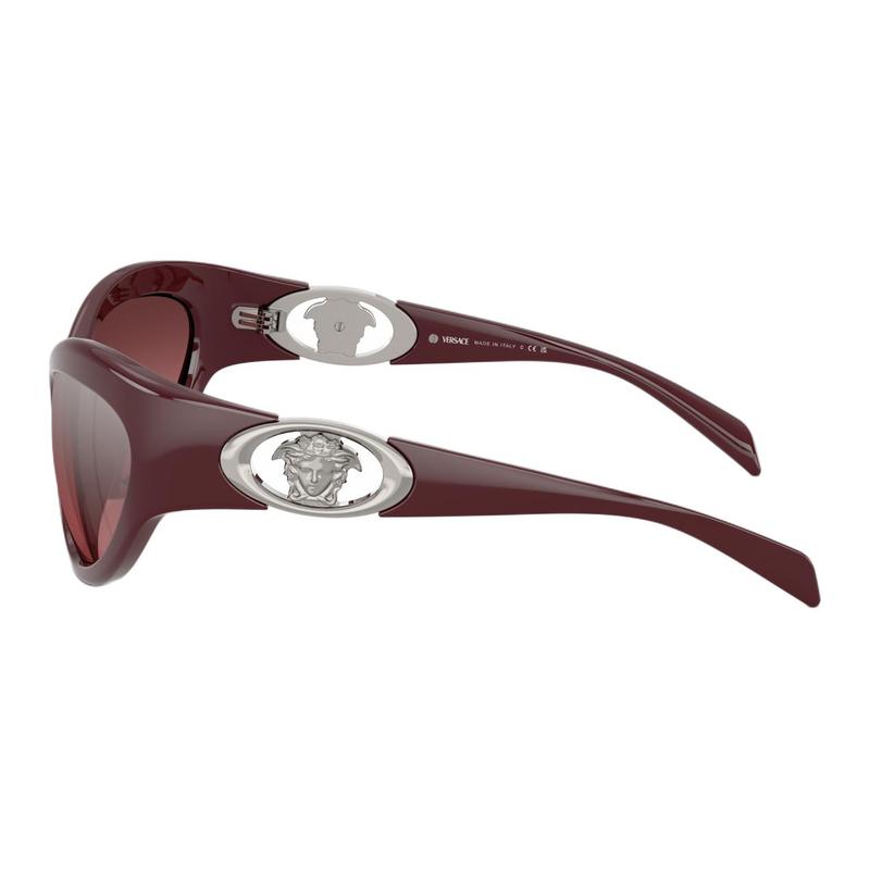 Versace Round logo design nylon irregular sunglasses women's burgundy 65996131 VE448554877E-Burgundy 59