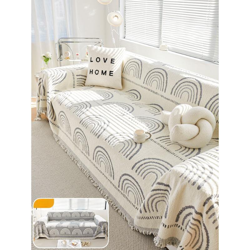 Thick Wool Yarn Sofa Cover Cloth Autumn and Winter Plush Sofa Cushion Simple Sofa Towel Universal Cover Full Cover Blanket