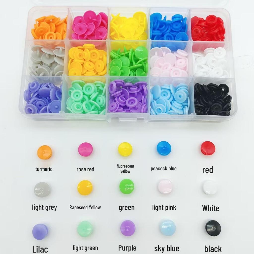 120-Piece Snap Fastener Installation Tool Set with Colorful Resin Buttons and Hand Press Pliers