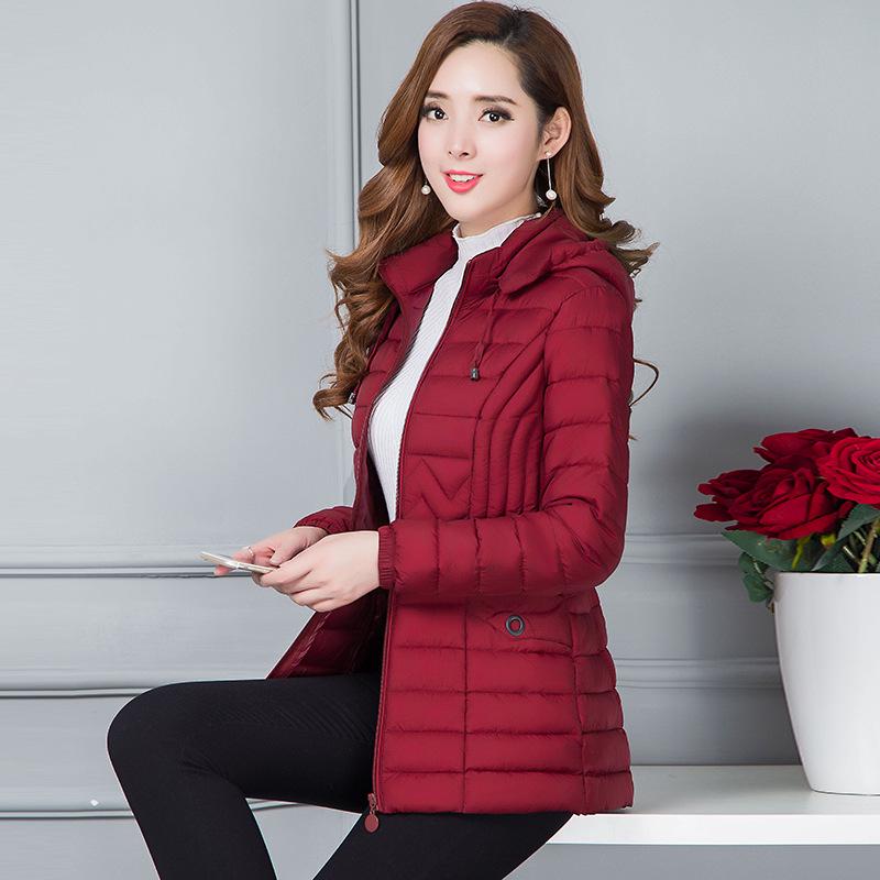 Women's Slim-Fit Lightweight Cotton Jacket - Trendy Winter Coat with Three-Dimensional Decoration for Middle-Aged Moms (2024)