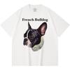 230GSM 100% Cotton T-Shirt French Bulldog-1 Print Tees Funny Harajuku Style Combed Cotton Tshirt