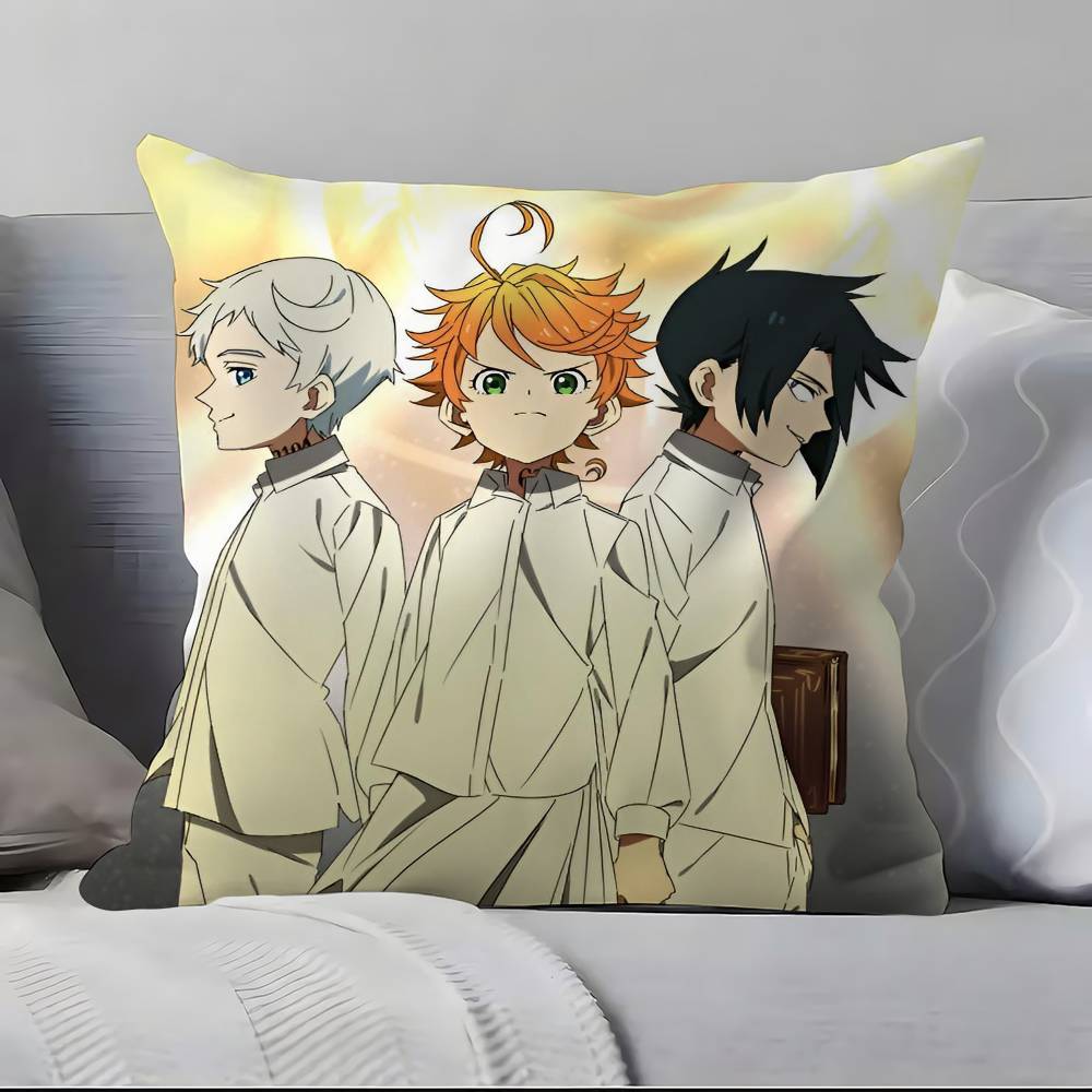 Anime The P-Promised n-Neverland Pillow Case Anti-dustmite Pillowcase Invisible Zipper Silky Short Plush Sofa Cushion Cover