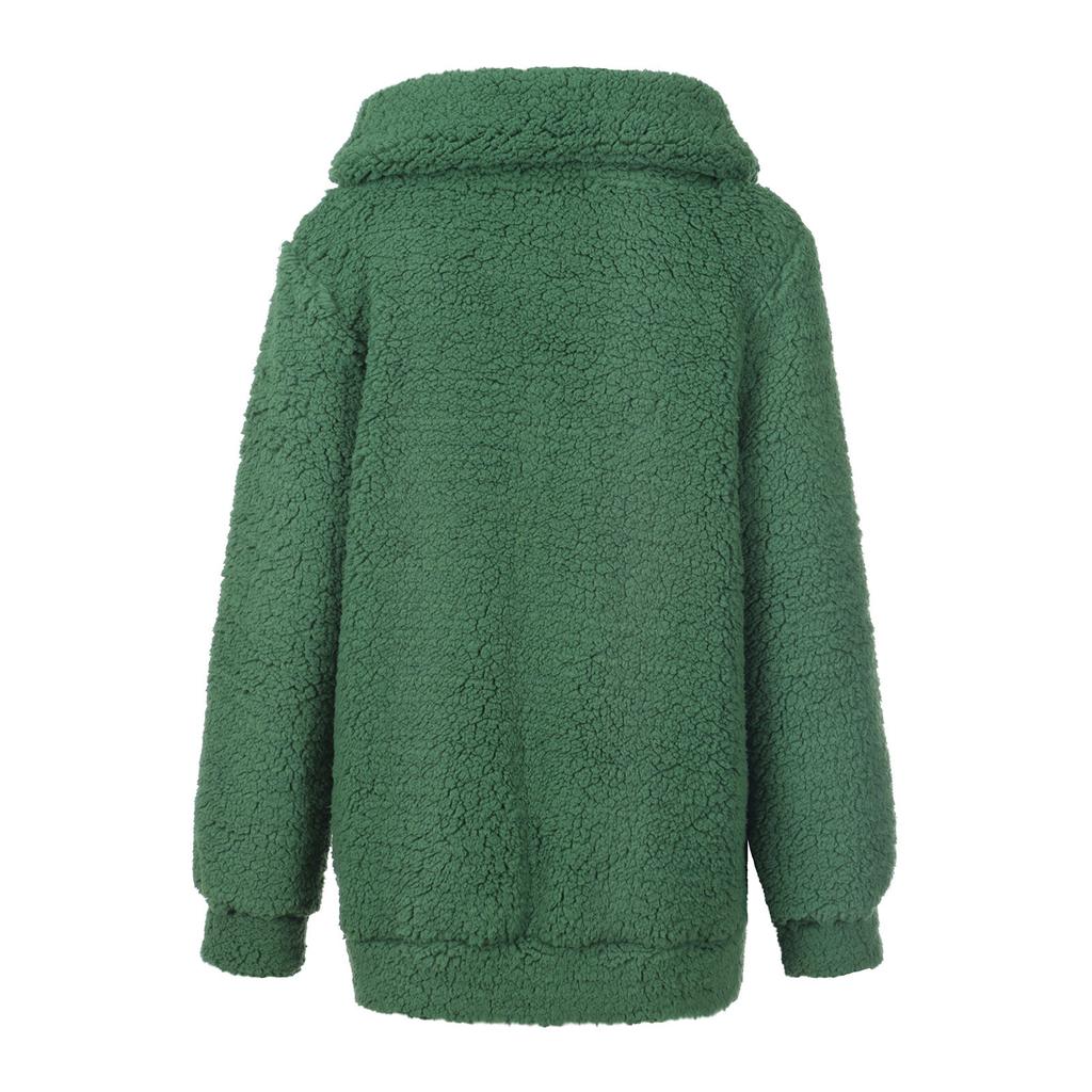 Women's Winter Solid Color Fashion Long Sleeve Scarf Collar Casual Warm Top