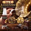 Gramophone Horn Cleaning Spray, Antique Brass Metal Cleaner for Phonograph Horns, Removes Dust and Restores Shine, Gentle on Vintage Finishes