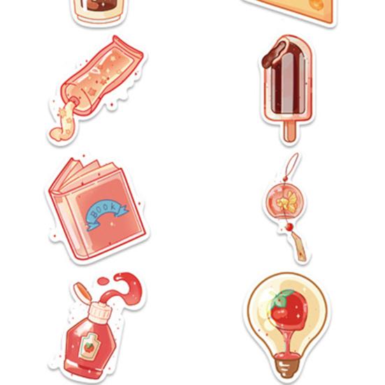 Stylish Laptop Stickers Dessert Fruit Decoration Self-adhesive Hand Account Journal Album Cartoon