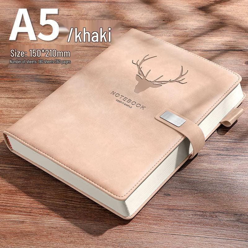 A5 Retro Leather Notebook: Simple Korean Style Diary for Business Meetings and Students