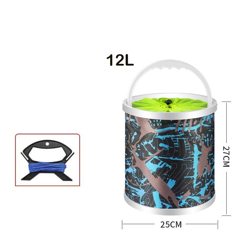 1pcs Hard Bottom Folding Fishing Bucket Outdoor Water Collection Water Bag Multi-Functional Outdoor Fish Protections Bucket