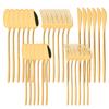 30Pcs/Set Stainless Steel Dinner Mirror Gold Dinnerware Set Knife Dessert Fork Spoon Cutlery Set Kitchen Flatware Silverware Set