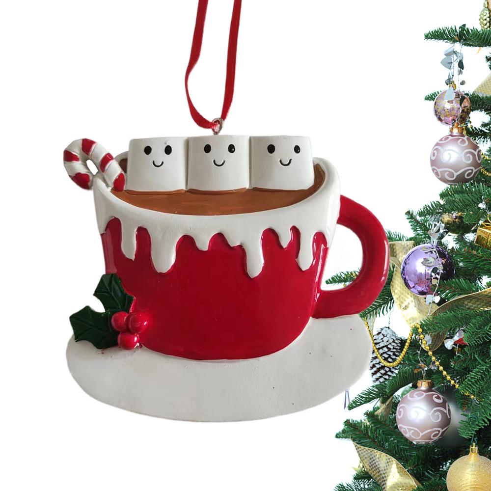 Christmas Decorations For Tree Coffee Cup Pendant Hand Painted Resin Pendant For Festive Christmas Decorations Unique Holiday