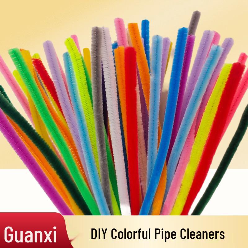 Buntes DIY-Chenille-Pfeifenreiniger-Set für Bastelarbeiten und handgefertigten Schmuck für Kleinkinder.