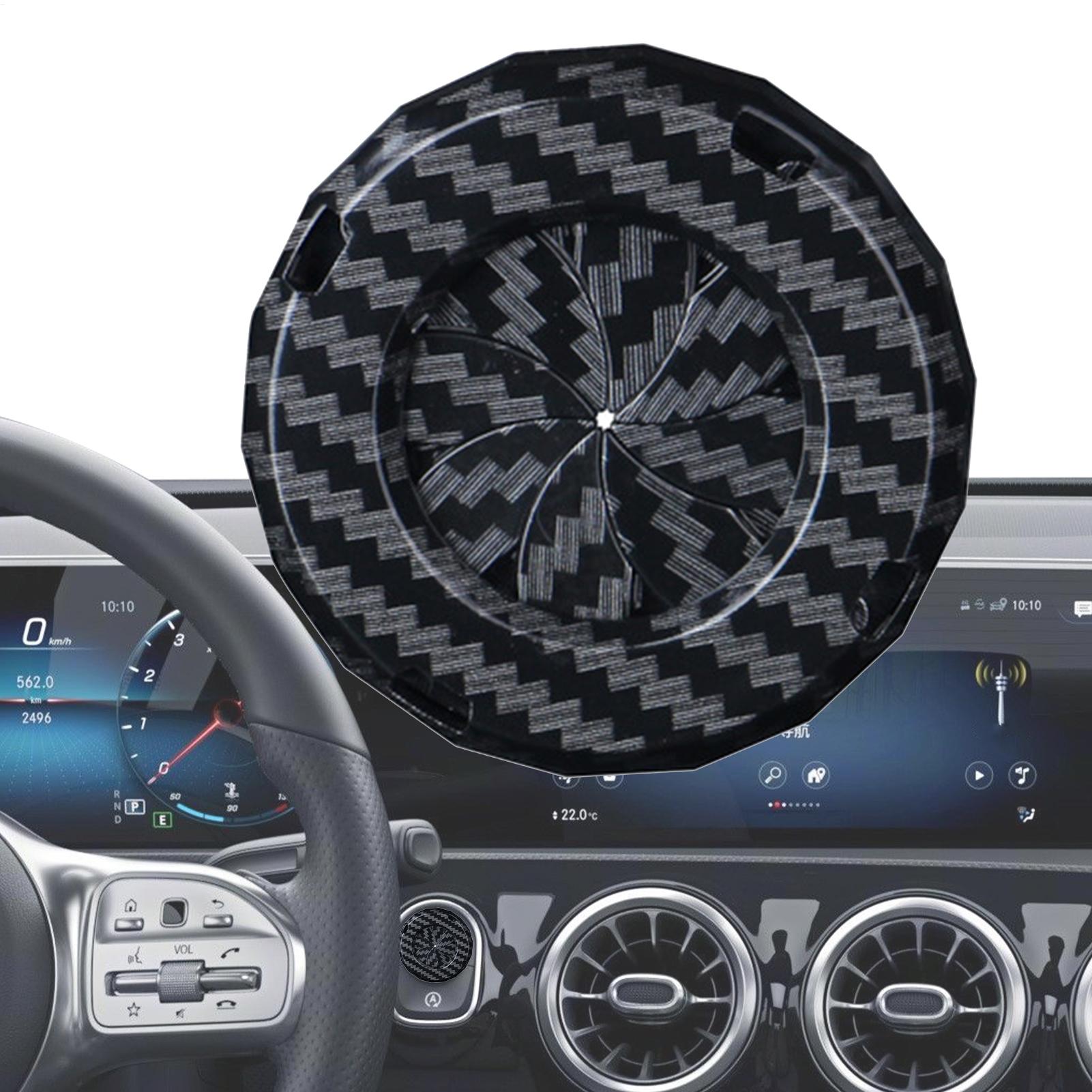 

Car Carbon Fiber Pattern Rotatable One-button Start Decorative Button Cover Push Start Button Ignition Protective Cover CN