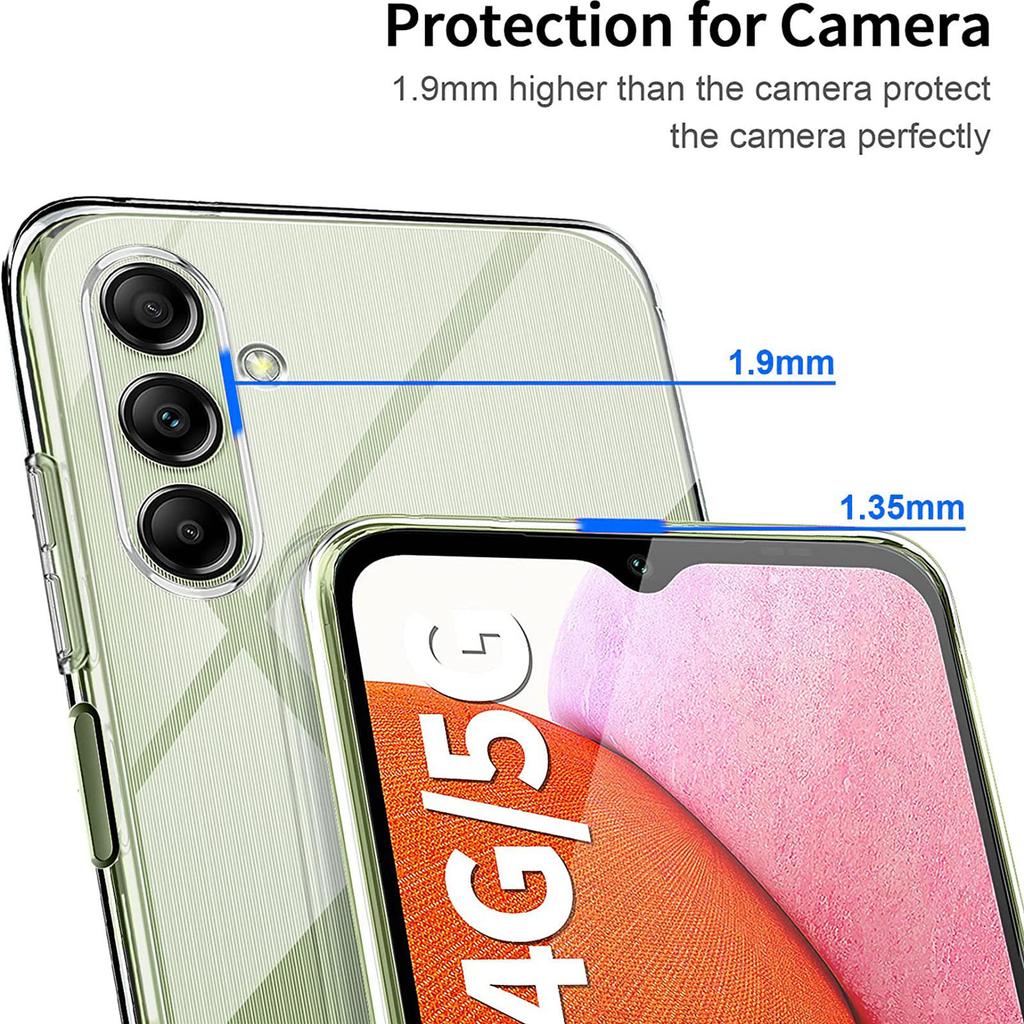 For Samsung Galaxy A35 5G Clear Case TPU Airbag Protection Phone Cover with 3Pcs 2.5D Screen Film