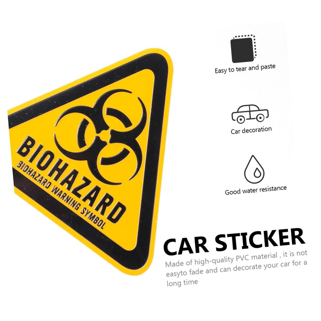 BUGUUYO 1ks Biochemická nálepka s logem Symbol nebezpečných biologických rizik Výstražná nálepka biologického rizika Kovová nálepka Malá