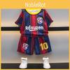 Conjunto de Camisola de Futebol Infantil de Algodão Confortável Para Meninos e Meninas com Designs de Ronaldo Messi