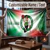 Custom Name Flannel Throw Blanket Celtic FC Pattern Warm Home Decoration
