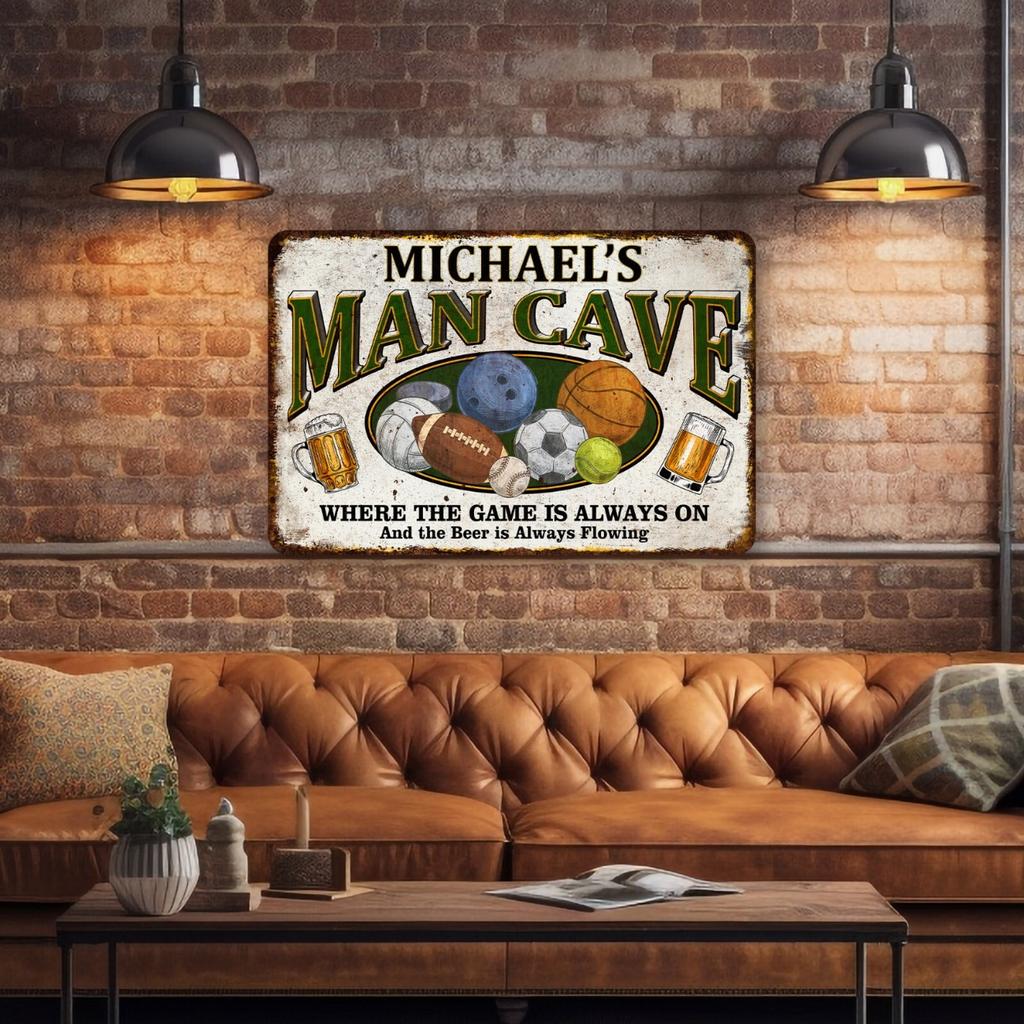 Personalized Metal Tin Sign Man Cave Pub Garage Wall Decor