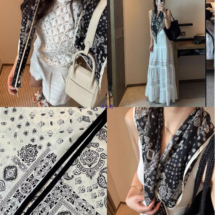 

Versatile 135x85 Silk Triangle Scarf - 2025 Autumn/Winter Sun Protection, Wear at Waist or Neck