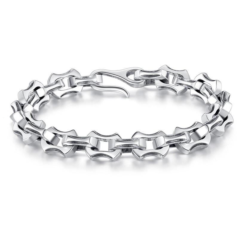 Men's Silver-Plated Dragon Bone Punk Bracelet - Trendy, Bold, Retro Fashion Chain Bangle, Perfect Gift