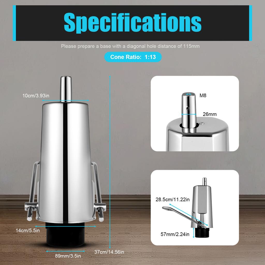 Adjustable Chair Hydraulic Pump Barber Salon Chairs Chair Replacement Lift Pump 4-Hole Hydraulic Pump 440 lbs for Office Chair