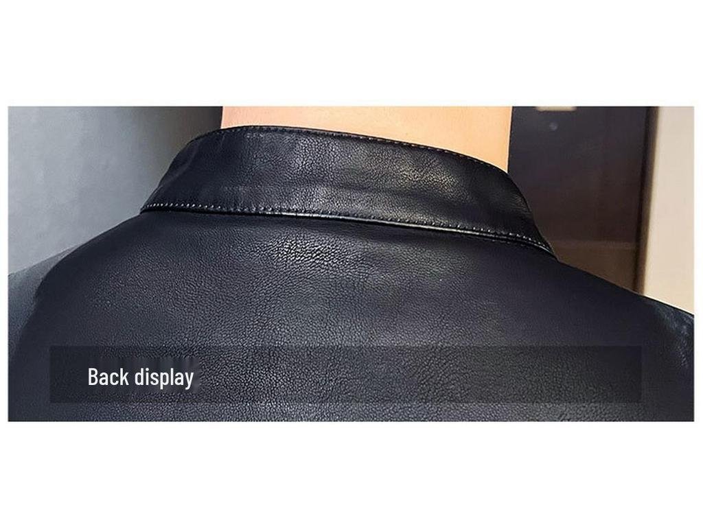 Men's Retro PU Leather Motorcycle Jacket with Stand Collar