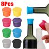 8Pcs Wine Stoppers Reusable Silicone Wine Corks Wine Bottle Stopper Beverages Beer Champagne Sealed Bottle Cap Keep Wine Fresh