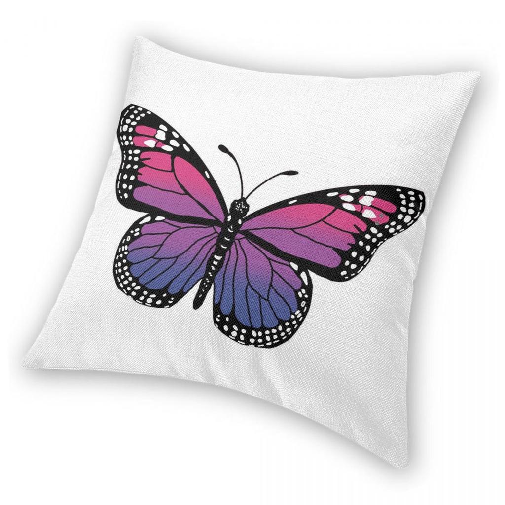 Bisexual Butterfly Lgbtq Square Pillowcase Polyester Linen Velvet Pattern Zip Decor Throw Pillow Case Car Cushion Cover 45X45