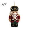 Keepsake Ornament Crafts Fabric Poke Art Christmas Kit DIY 3D Santa Tree Craft Handmade Hanging Ornaments Snowman Gingerbread Man for Holiday Mantel