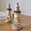 Yousheng Rustic Wood Lighthouse Figurine, Nautical Lighthouse Ocean Beach Sculpture, Handcrafted Coastal Tabletop Centerpiece for Mantel Bookshelf
