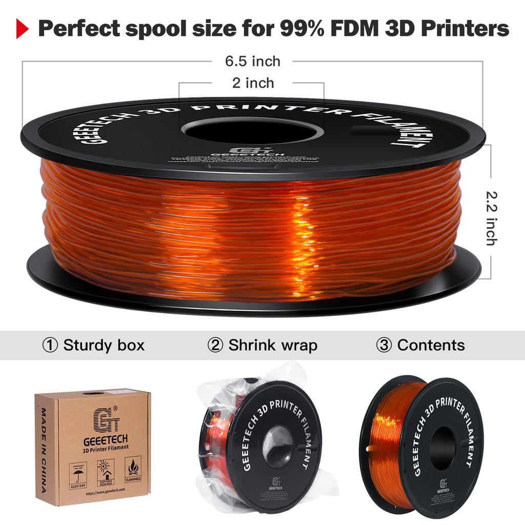 GEEETECH 1KG 1.75mm TPU Filament Flexible Material for 3D Printers Overseas Warehouse Fast Shipping