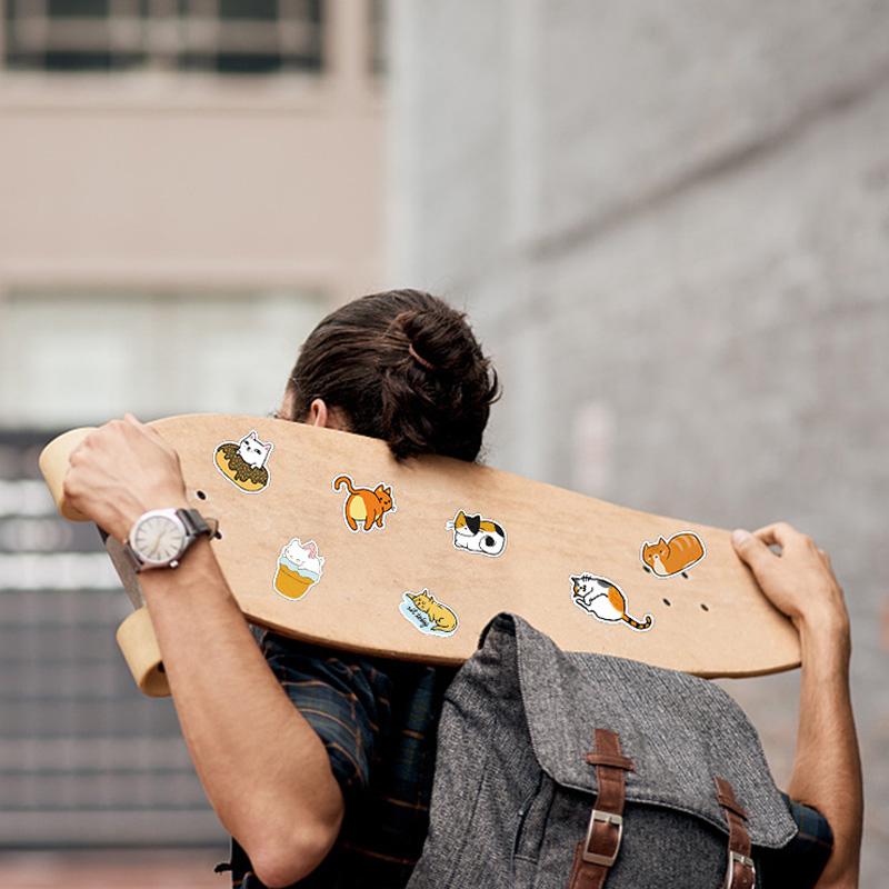 50Pc Funny Cute Cat Stickers Skateboard Stickers Extreme Sports Stickers Trolley Case Guitar Mug Notebook Trend Stickers