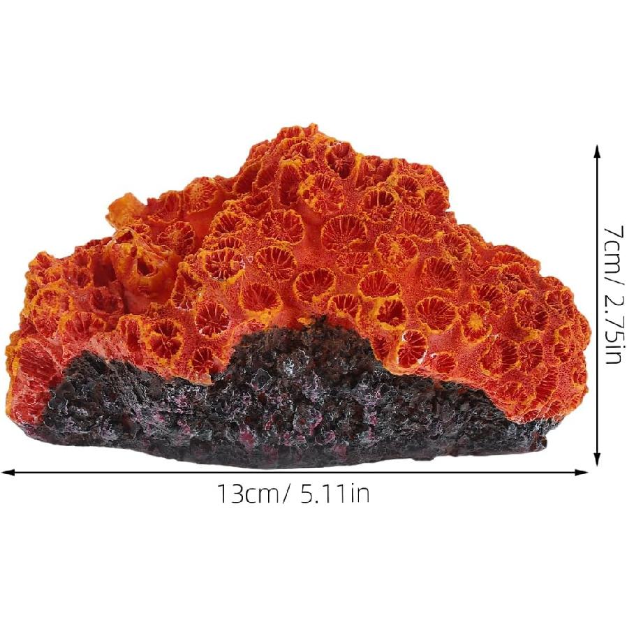 balacoo Aquarium Fish Tank Decorations: Artificial Coral Reef Decor Orange Plant Resin Landscape Decor for, Salt Water