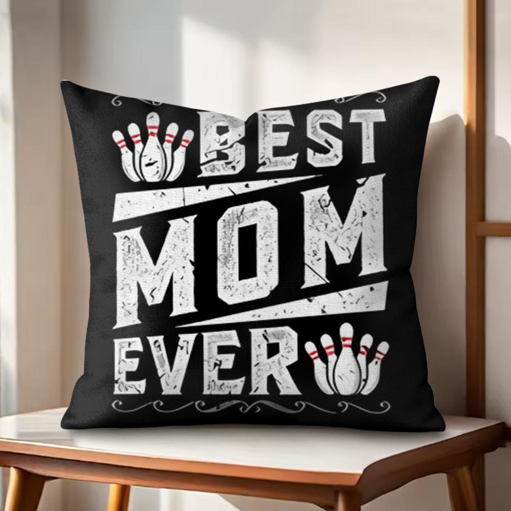 Best Mom Ever Cushion Cover Natural Linen Organic Fabric DoubleSided Printing Couch Pillow Covers Home Decor