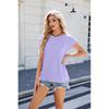 2026 Spring/Summer New Solid Color Round Neck Loose Short Sleeve Women's T-Shirt Casual Top