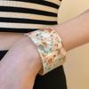 Bohemian Striped Acrylic Bangle Geometric Smudged Hand Ring Unique Open Wide Bracelet  Girls