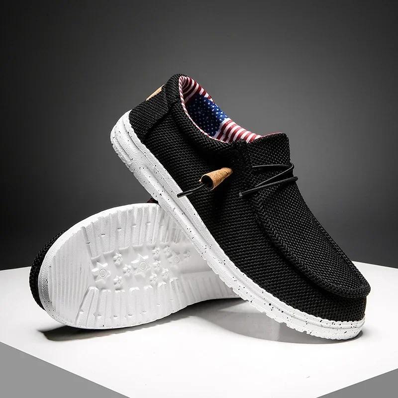 Męskie Buty Codzienne Wsuwane Płócienne Mokasyny Wygodne Płaskie Buty do Chodzenia dla Mężczyzny Koleś Antypoślizgowe Miękkie Trampki Letnie