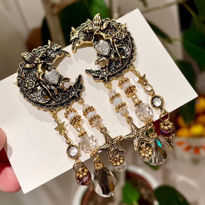 Vintage Black Series Stud Earrings 925 Silver Needle Minimalist High-End Personality Accessories for Women