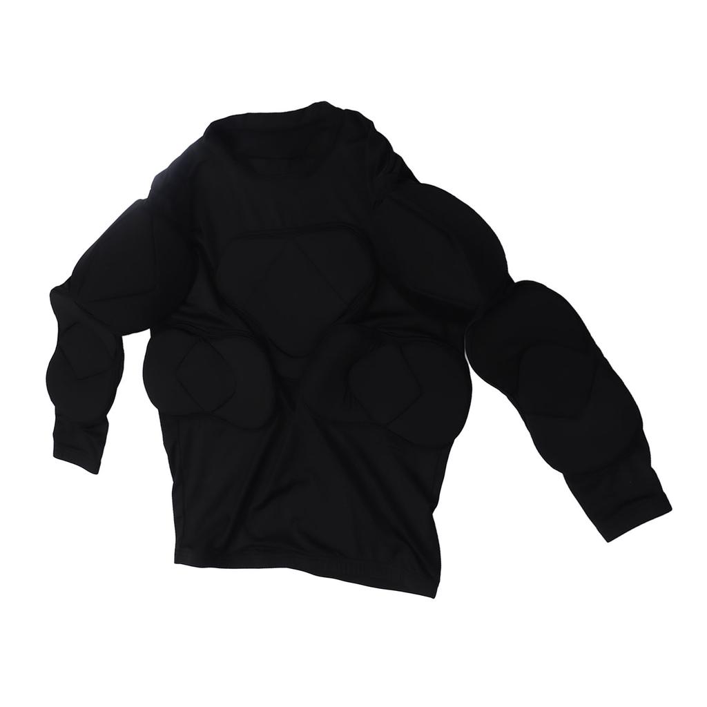 Jersey Long Sleeve Padded Shirt Spleen Elbow Protection Breathable Football Chest Padded Shirt L