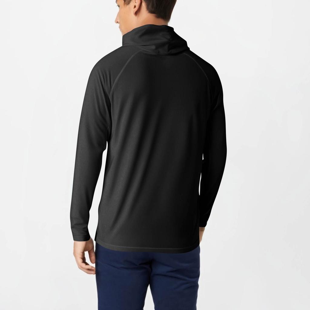 Men's Summer Solid Color Hooded Slim Sun Outdoor Beach Hiking Mountaineering Top