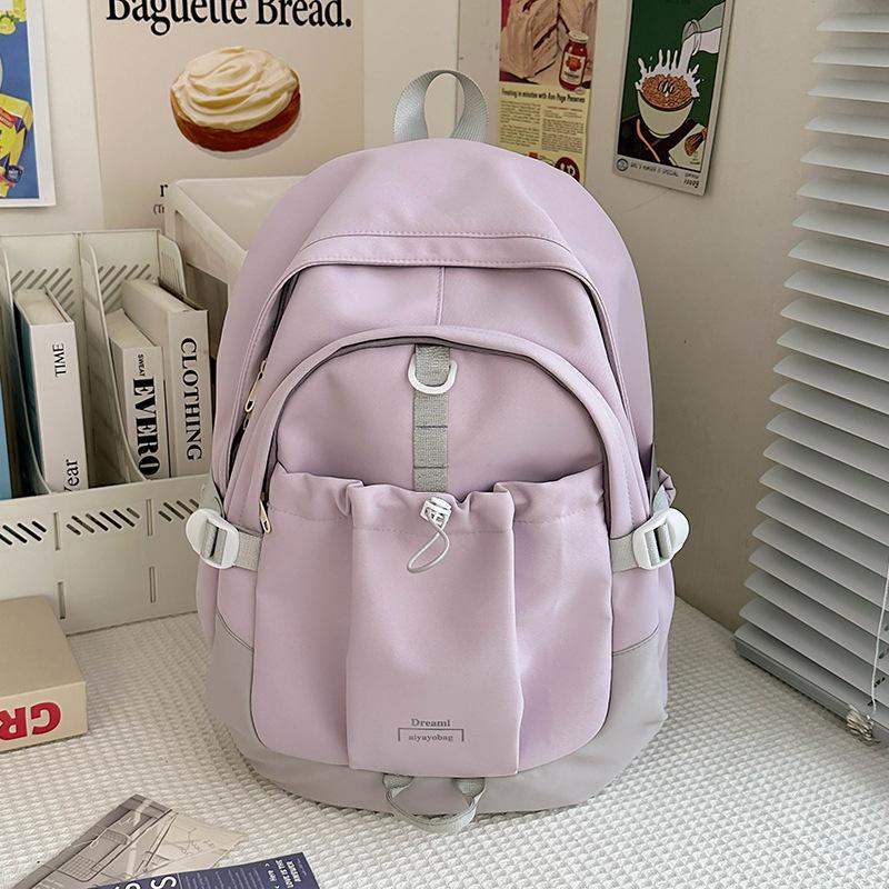 School bag style new fashion, retro contrasting colors college style school bag junior high school high school student backpack tide