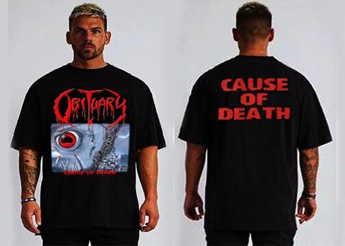 OBITUARY DEATH METAL FRONT AND BACK PRINT BLACK T-Shirt S