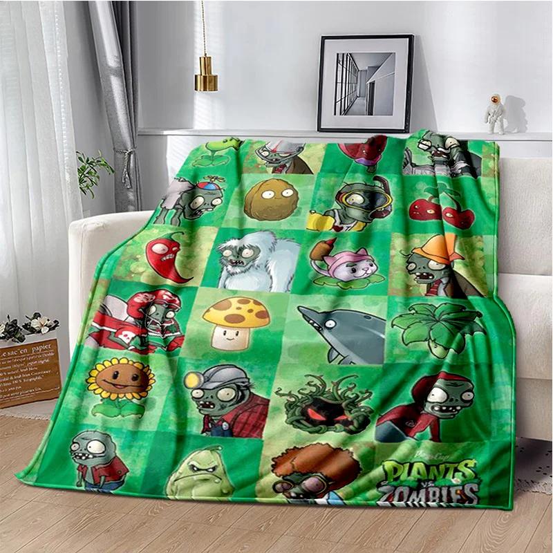 P-Plants vs. Z-Zombies Game Blanket with Peashooter Design Ideal for Sofa and Bed Cover throw blanket