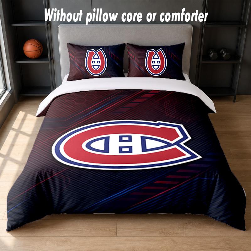 Montreal Canadiens Design Bed Bedding Set 1 Duvet Cover + 2 Pillowcases Soft Breathable Household Bed Linens