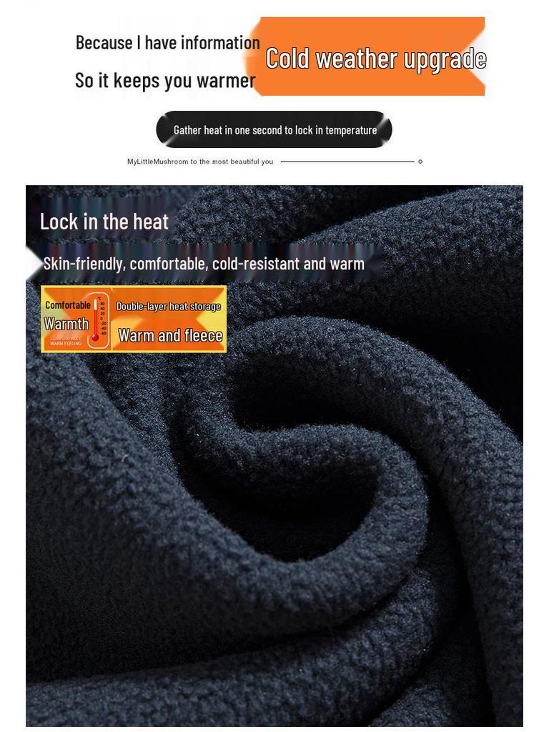 High-Quality Thickened Norwegian Stand Collar Embroidered Fleece Cotton Winter Jacket