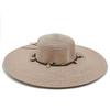 Ladies' Summer Straw Hat 13CM Large Brimmed Beach Hat Sunshade Hat Outdoor Beach Travel Hat Foldable