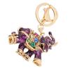 Keychain Exquisite RhinestoneEncrusted Elephant Car Bag Pendant for Girl Birthday Gift(Purple )