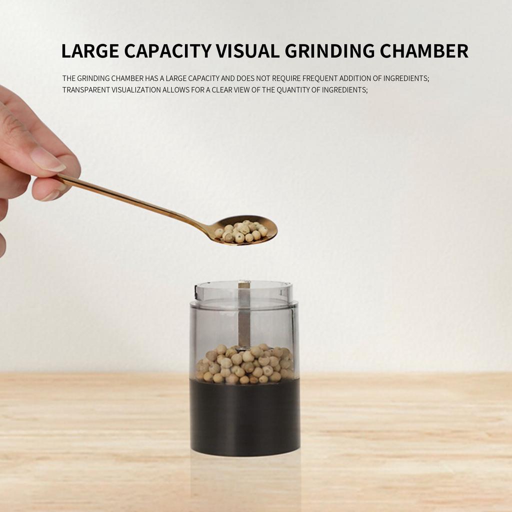 Electric And Pepper Grinder Set, USB Rechargeable, Automatic Pepper Mill Grinder Adjustable Coarseness, 40ml Container, One-Button Control