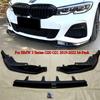 For BMW 3 Series G20 G21 M-Sport 2019-2024 Car Front Bumper Splitter Lip Spoiler Diffuser Guard Body Kit Cover Tuning ABS Black